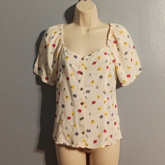 Madewell women's XS floral print blouse 100% viscose - Picture 3 of 17